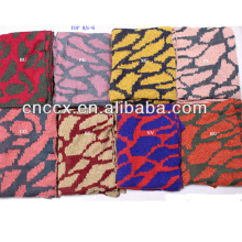 PK17ST308 fashion100% acrylic jacquard colorful leopard knitted scarf fashion scarf